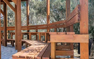 Pérgola graderío semicircular